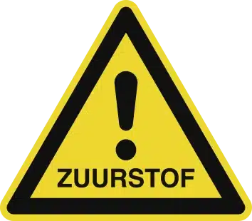 Oxigo Waarschuwingssticker zuurstof